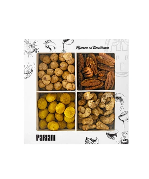 Kit Aperitivo Frutta Secca Speziata con Noce di Macadamia, Nocciola, Noce Pecan e Anacardi - Pariani 160 g