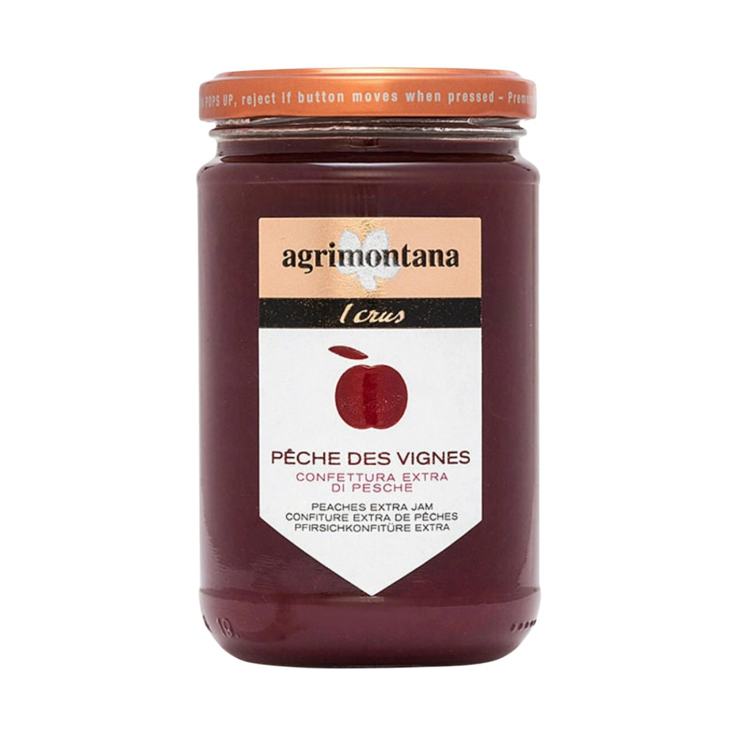 Confettura Extra di Pesche Peche des Vignes I Crus - Agrimontana 340 g Confettura Extra di Pesche Peche des Vignes I Crus - Agrimontana 340 g