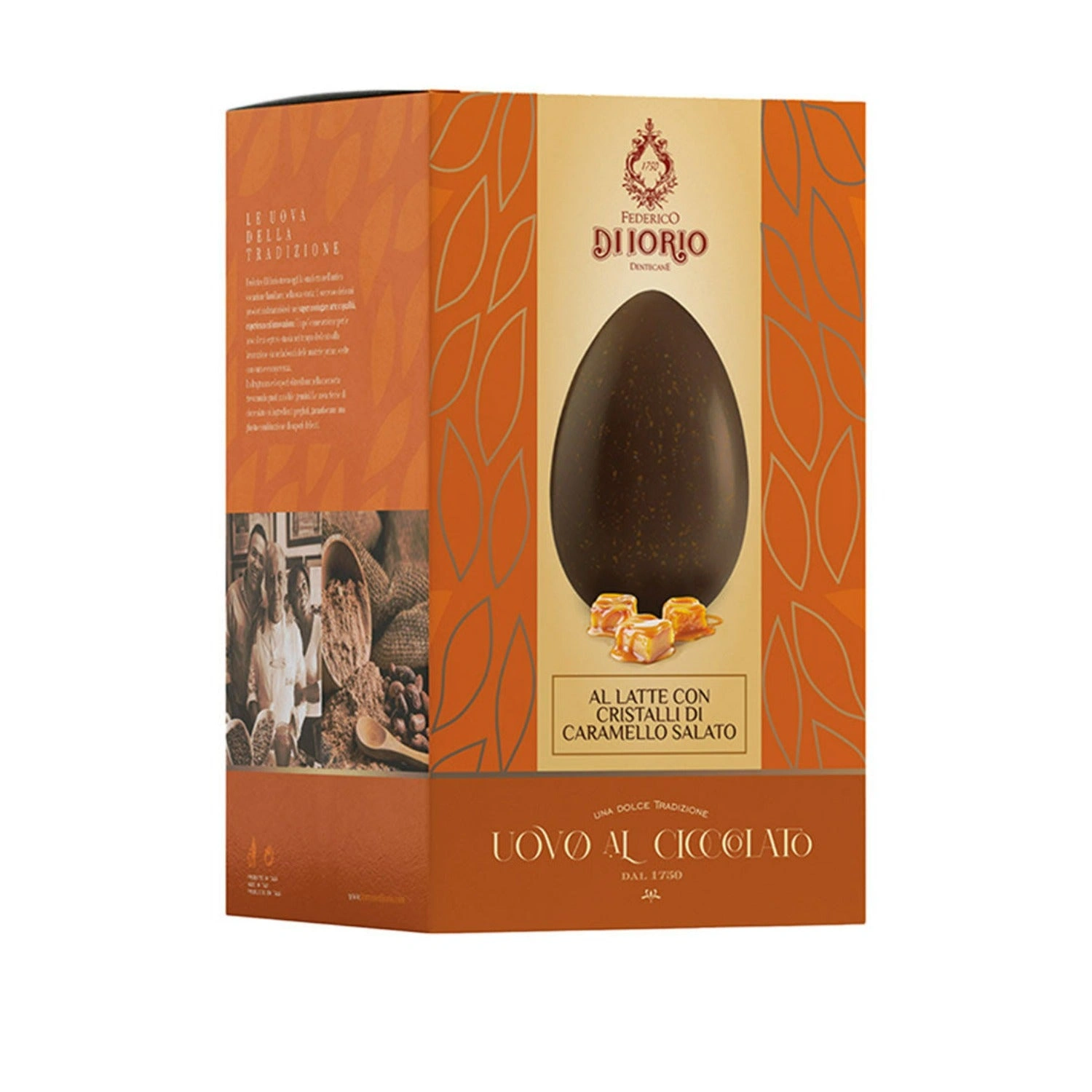 Uovo di Cioccolato al Latte con Cristalli di Caramello Salato - Di Iorio 400 g Uovo di Cioccolato al Latte con Cristalli di Caramello Salato - Di Iorio 400 g