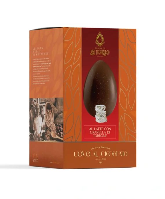 Uovo di Cioccolato al Latte con Granella di Torrone - Di Iorio 400 g