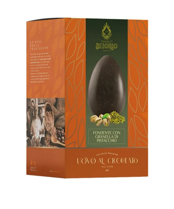 Uovo di Cioccolato Fondente con Granella di Pistacchio - Di Iorio 400 g