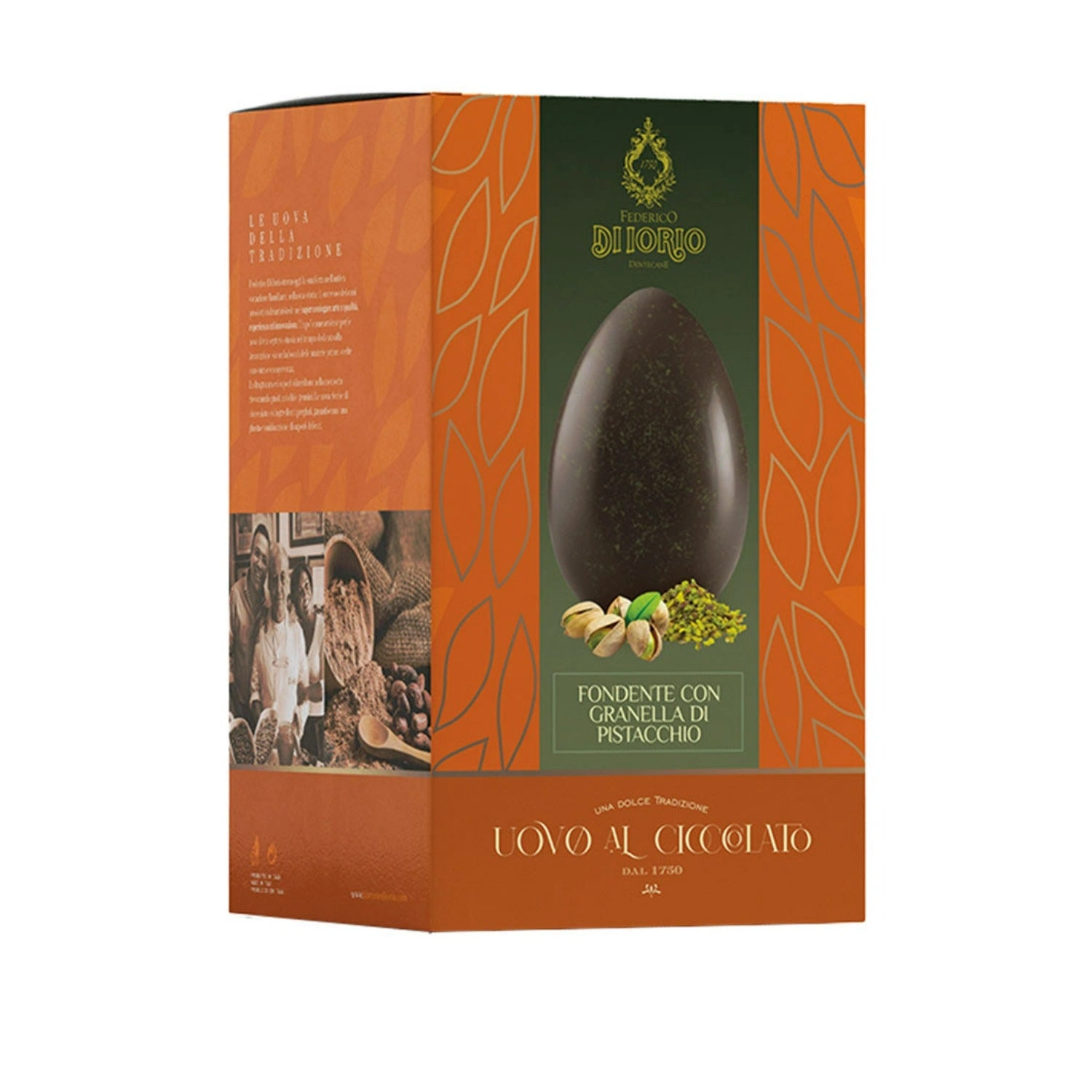 Uovo di Cioccolato Fondente con Granella di Pistacchio - Di Iorio 400 g Uovo di Cioccolato Fondente con Granella di Pistacchio - Di Iorio 400 g