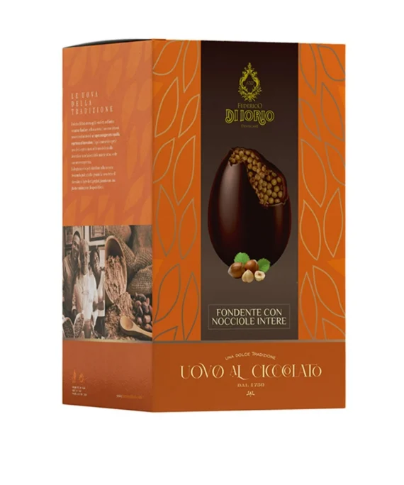 Uovo di Cioccolato Fondente con Nocciole Intere - Di Iorio 450 g