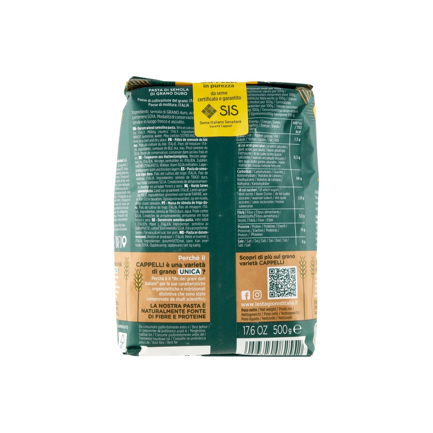 Caserecce Varietà Cappelli - Le Stagioni d'Italia 500 g 1 Caserecce Varietà Cappelli - Le Stagioni d'Italia 500 g 1