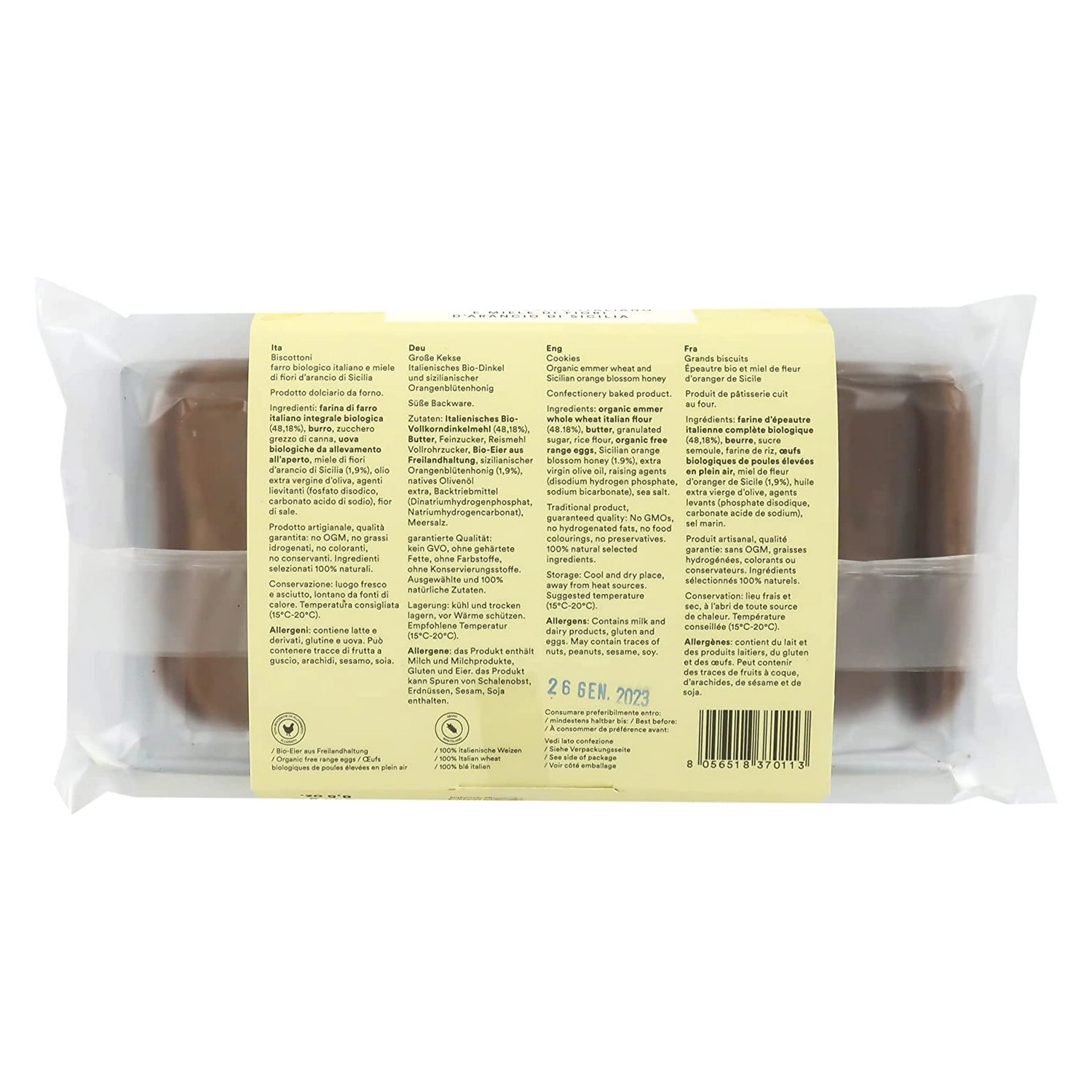 Biscottoni n. 4 Farro BIO Italiano e Miele di Fiori d'Arancio di Sicilia - Pintaudi 240 g 1 Biscottoni n. 4 Farro BIO Italiano e Miele di Fiori d'Arancio di Sicilia - Pintaudi 240 g 1