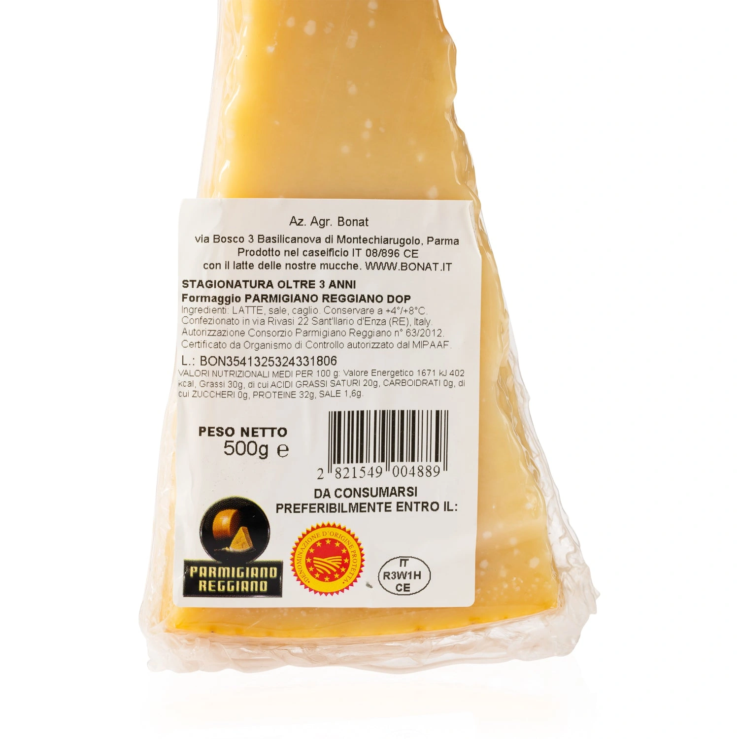 Parmigiano Reggiano Bonat Gran Riserva Extra stagionato 3 anni 4 spicchi - 2 kg 1