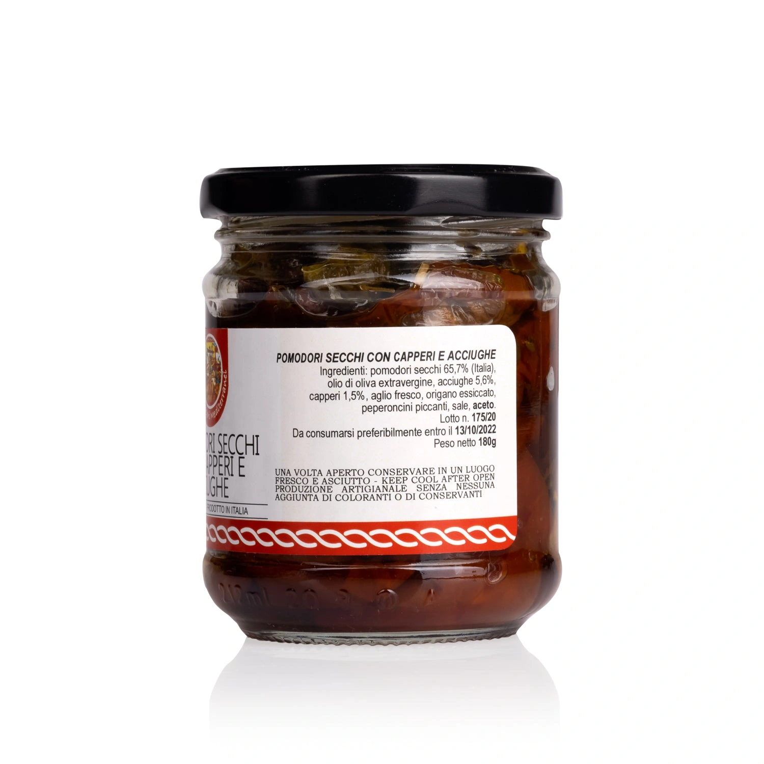 Pomodori Secchi Sott'Olio con Capperi e Acciughe - Agripantel 180 g 1 Pomodori Secchi Sott'Olio con Capperi e Acciughe - Agripantel 180 g 1