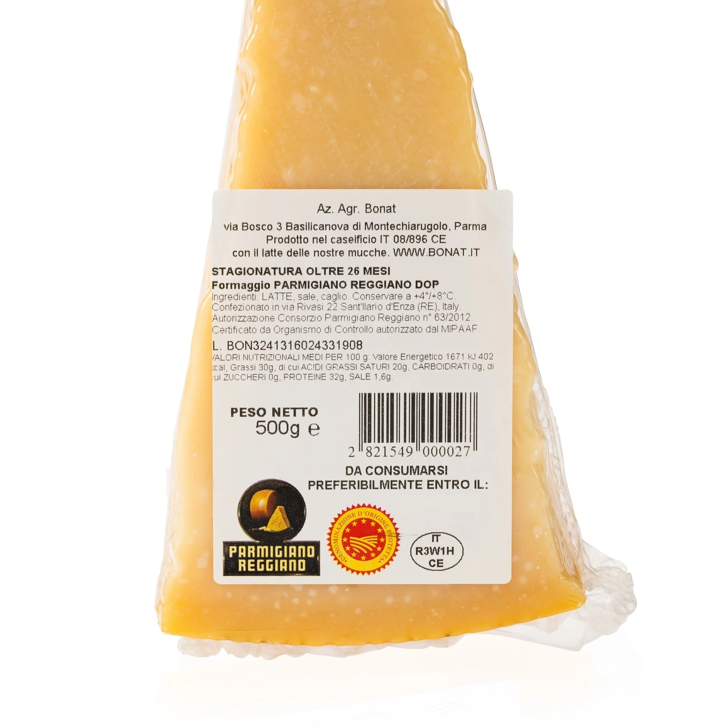 Parmigiano Reggiano Bonat 3 stagionature 4 kg: 3 x 16 mesi - 3 x 26/28 mesi - 2 x 3 anni 1 Parmigiano Reggiano Bonat 3 stagionature 4 kg: 3 x 16 mesi - 3 x 26/28 mesi - 2 x 3 anni 1