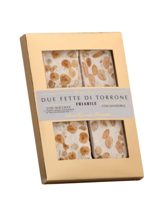 Torrone 2 Fette Linea Oro Nocciole e Mandorle