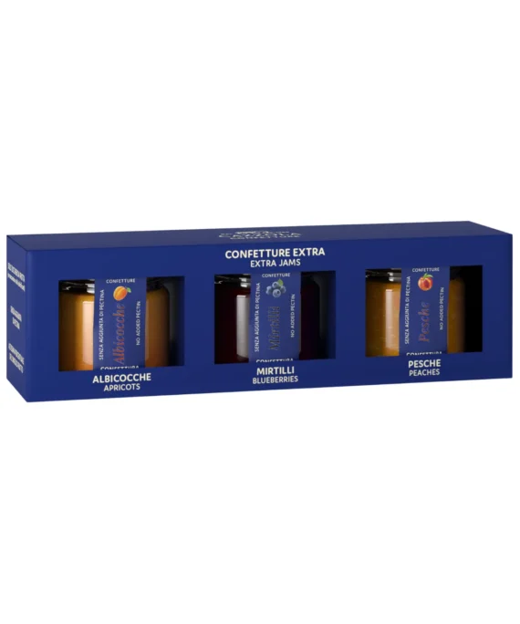 Tris Confetture - Albicocche, Mirtilli e Pesche