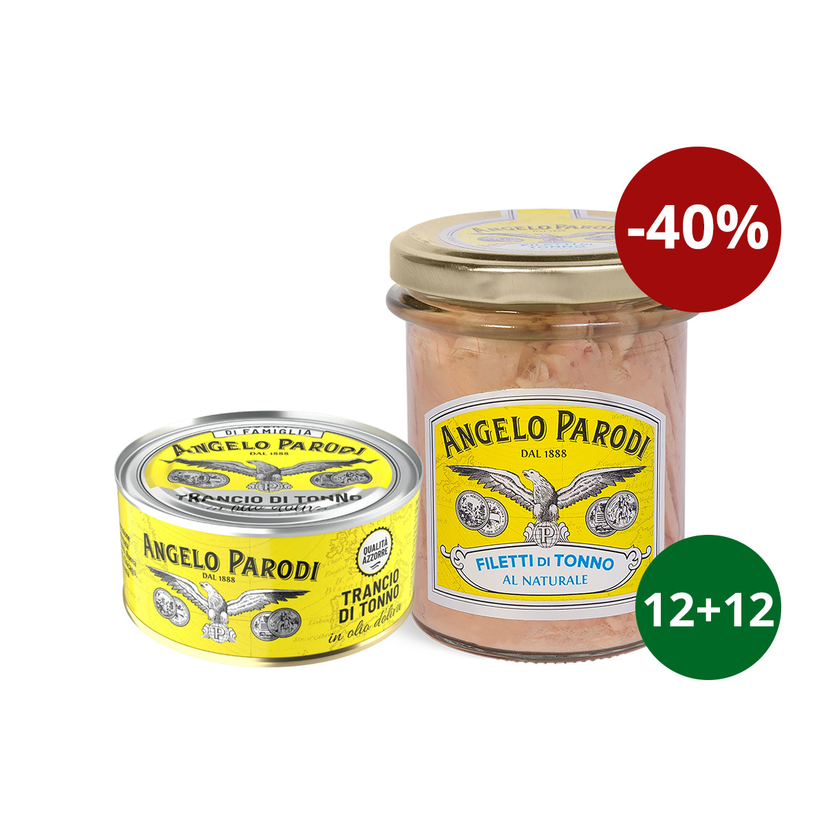 TRANCIO DI TONNO DELLE AZZORRE IN OO + Filetti di Tonno al naturale 178 gr (1)