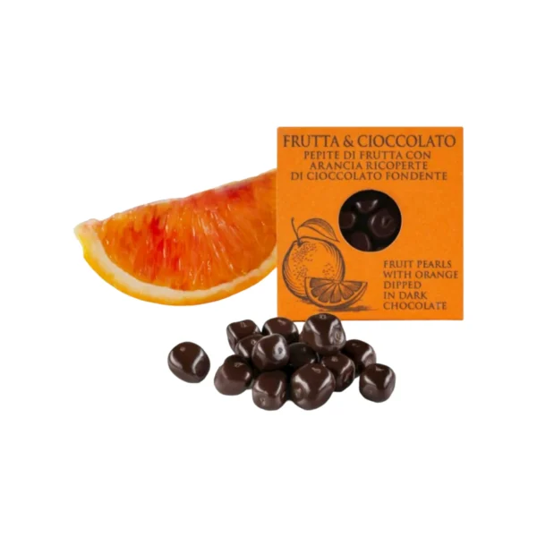 Dragées di Arancia rivestita di Cioccolato Fondente 66% - T'a Milano 60 g