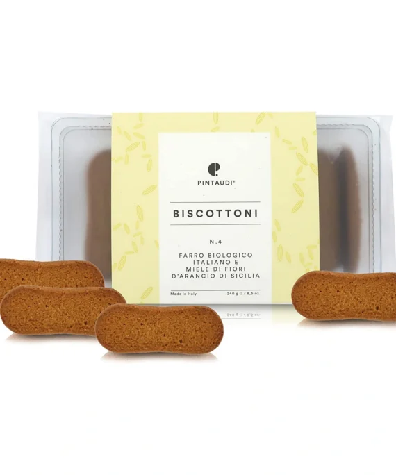 Biscottoni n. 4 Farro BIO Italiano e Miele di Fiori d'Arancio di Sicilia - Pintaudi 240 g