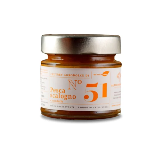 Chutney di Pesche, Scalogno e Mandorle n°51 - Brusadin 150 g