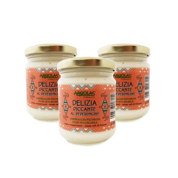 Crema di Formaggio Spalmabile Delizia Piccante al Peperoncino - Argiolas 3x200 g
