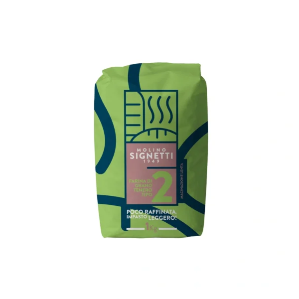 Farina di Grano Macinato a Cilindri tipo 2 - Molino Signetti 1 Kg
