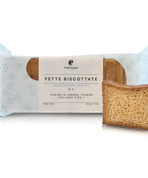 Fette Biscottate n. 3 Senza Zuccheri Aggiunti con Farina di Grano Tipo 1 - Pintaudi 200 g