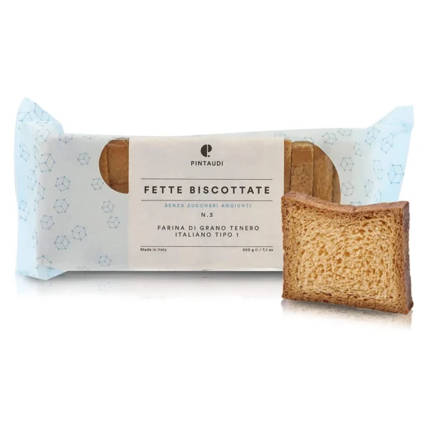 Fette Biscottate n. 3 Senza Zuccheri Aggiunti con Farina di Grano Tipo 1 - Pintaudi 200 g