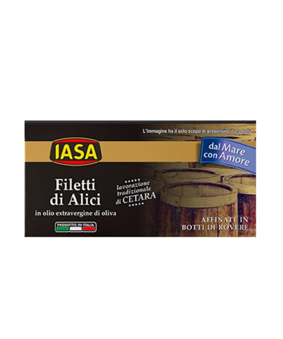 Filetti di Alici affinate in Botti di Rovere - Iasa 45 g