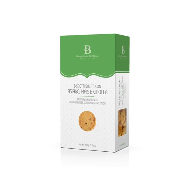 Biscotti salati con Asiago, Mais e Cipolla - Bettina 150 g