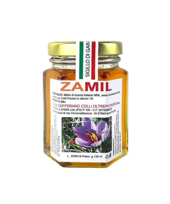 Miele d'Acacia allo Zafferano Zamil - Az. Agr. Zafferano Colli Oltrepò Pavese 130 g