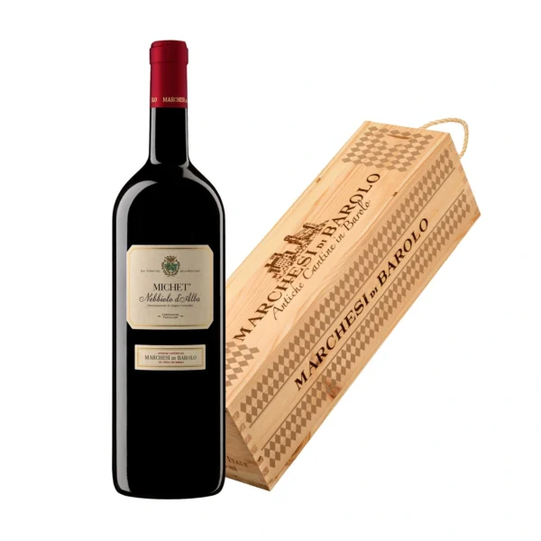 Vino Rosso Michet Nebbiolo d'Alba 2018 DOC Magnum in cassa di legno