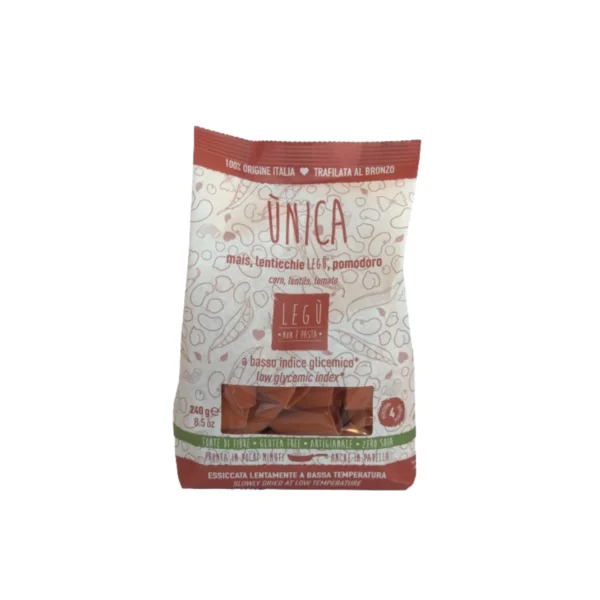 Paccheri Ùnica Di Mais, Lenticchie Rosse e Pomodoro - Legù 240 g