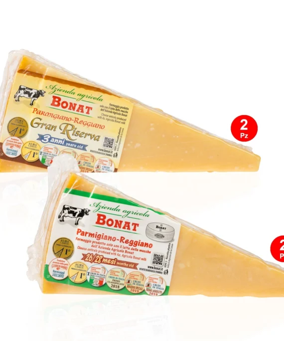 Parmigiano Reggiano Bonat 2 x 26/28 mesi - 2 x 3 anni 4 spicchi - 2 kg
