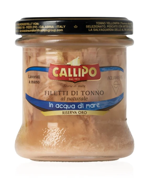 Filetti Di Tonno Al Naturale in Acqua di Mare Aquamaris Riserva Oro - Callipo 150 g