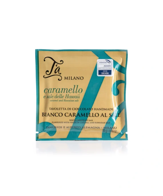 Tavoletta di Cioccolato Bianco al Caramello con Sale delle Hawaii - T'a Milano 50 g
