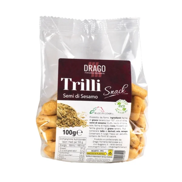 Grissini Trilli al Sesamo - Drago Forneria 100 g