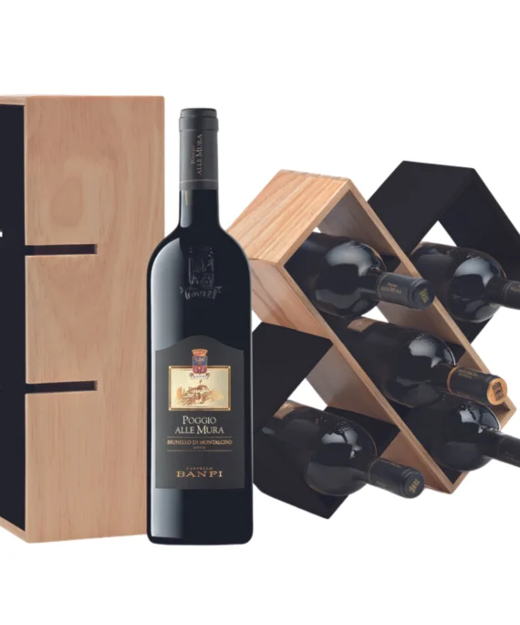 Vino Rosso Brunello di Montalcino Poggio alle Mura 2018 in Cassetta di Legno