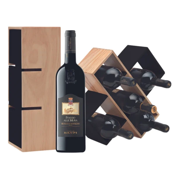 Vino Rosso Brunello di Montalcino Poggio alle Mura 2018 in Cassetta di Legno