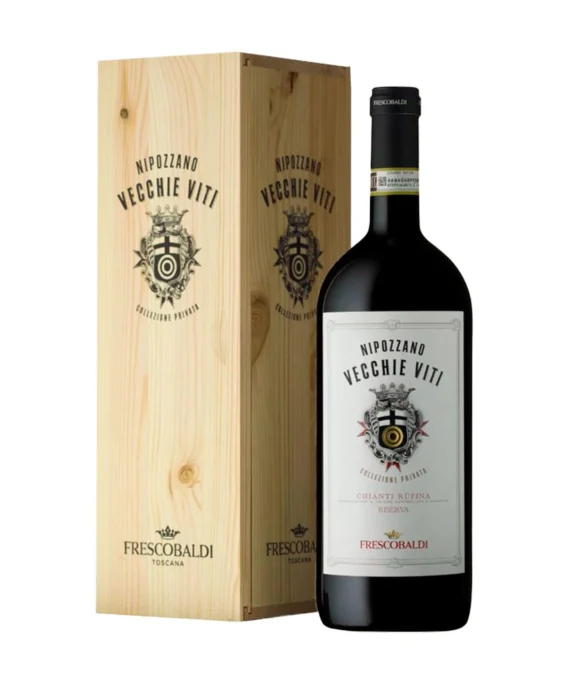 Vino Rosso Chianti Rufina Riserva Nipozzano Vecchie Viti Magnum in Cassa di Legno DOCG 2018