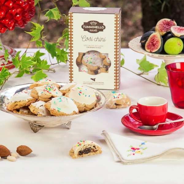 Biscotti Cosi Chini ripieni ai Fichi, Mandorle e Cioccolato - Tumminello 320 g 1