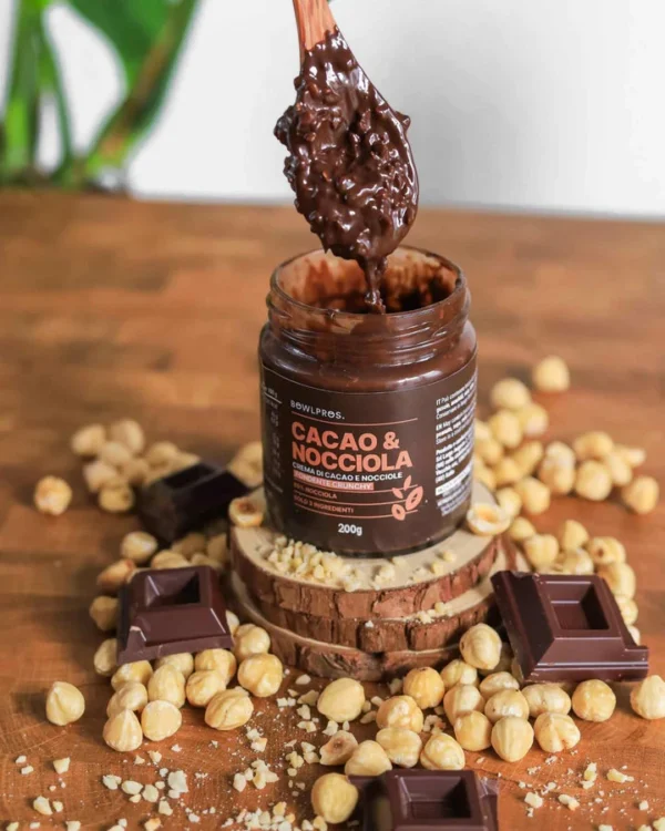 Crema Cacao & Nocciole Fondente Crunchy - Bowlpros 200 g 1
