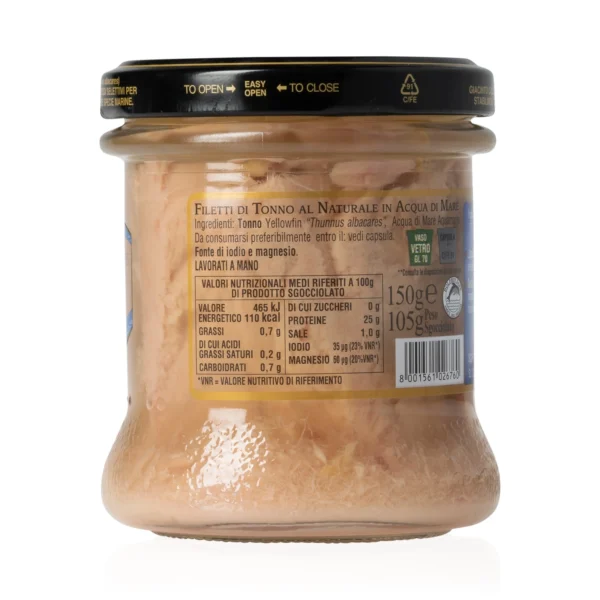 Filetti Di Tonno Al Naturale in Acqua di Mare Aquamaris Riserva Oro - Callipo 150 g 1