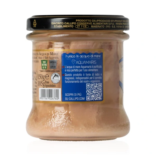Filetti Di Tonno Al Naturale in Acqua di Mare Aquamaris Riserva Oro - Callipo 150 g 1