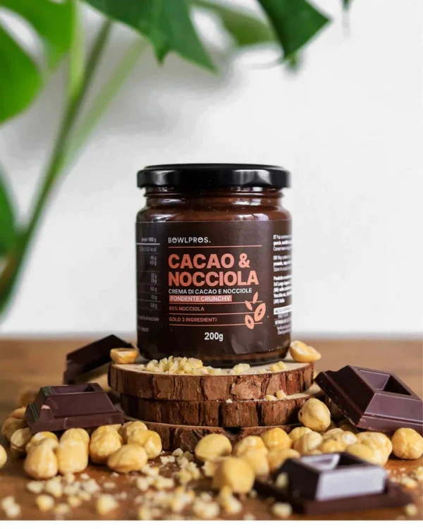 Crema Cacao & Nocciole Fondente Crunchy - Bowlpros 200 g 1