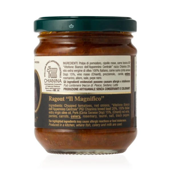 Ragù Il Magnifico con Chianina e Cinta Senese - Caccia e Corte 180 g 1