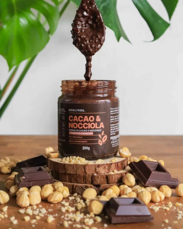Crema Cacao & Nocciole Fondente Crunchy - Bowlpros 200 g 1