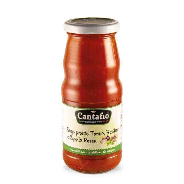 Sugo Pronto Tonno, Basilico e Cipolla Rossa - Cantafio 340 g