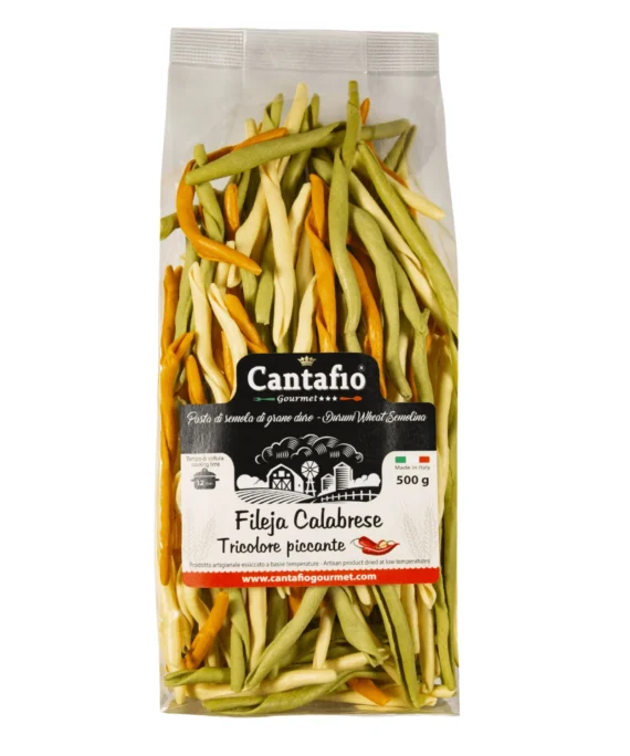 Pasta Fileja Calabrese Tricolore Piccante - Cantafio 500 g