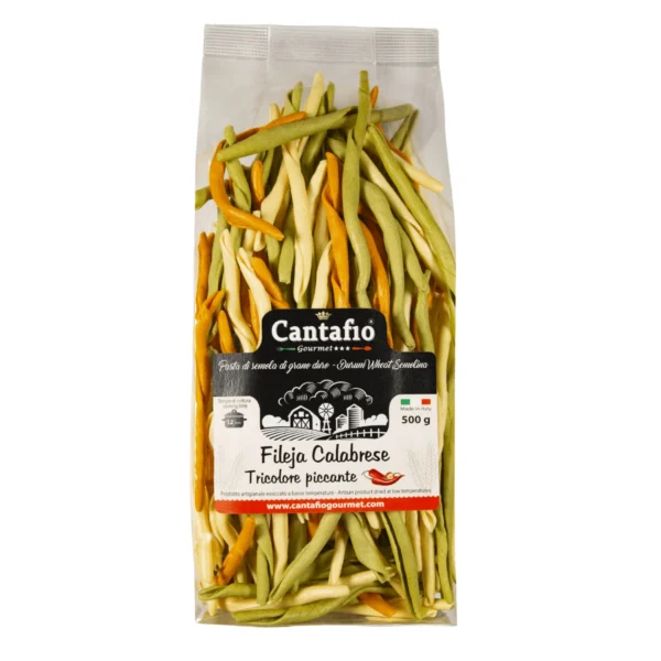 Pasta Fileja Calabrese Tricolore Piccante - Cantafio 500 g