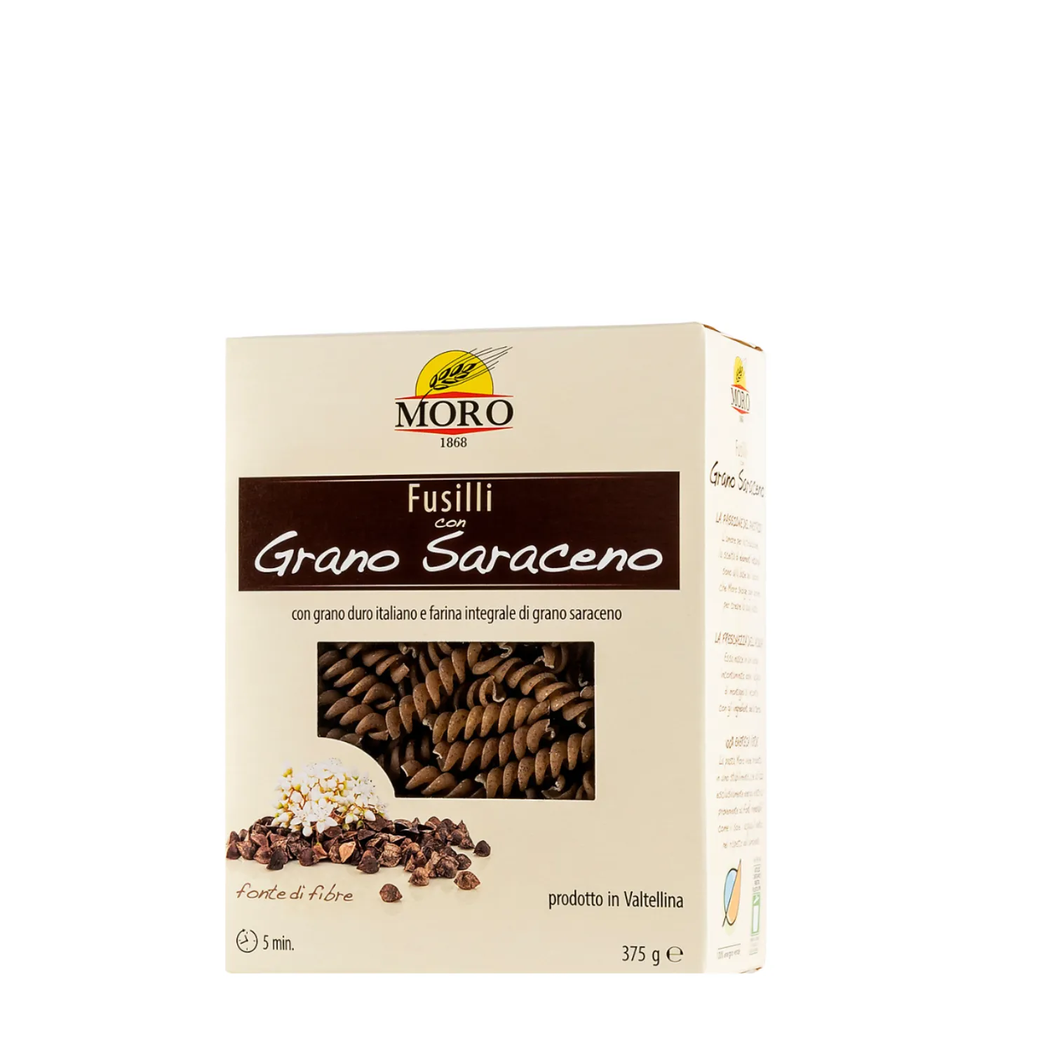 Fusilli con Grano Saraceno in Astuccio – Moro Pasta 375 g