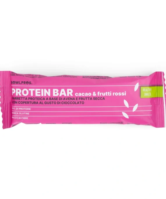 Barretta Proteica Vegana Frutti Rossi e Cacao  - Bowlpros - 35g