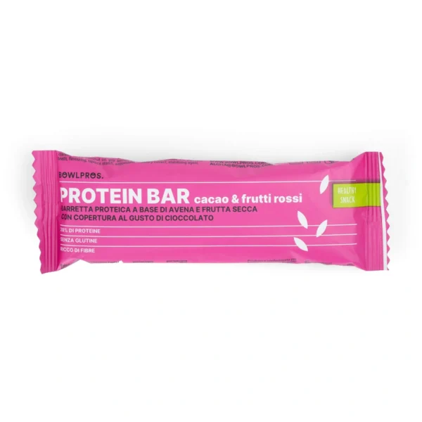 Barretta Proteica Vegana Frutti Rossi e Cacao  - Bowlpros - 35g